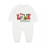 Christmas Matching Family Pajamas Love Snowman Christmas Green Pajamas Set