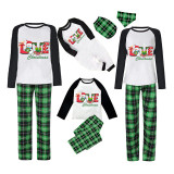 Christmas Matching Family Pajamas Love Snowman Christmas Green Pajamas Set