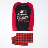 Christmas Matching Family Pajamas Magical Christmas Tree Black White Plaids Pajamas Set