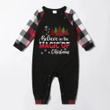 Christmas Matching Family Pajamas Believe Christmas Tree Black White Plaids Pajamas Set