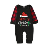 Christmas Matching Family Pajamas 2023 Family Christmas Hat Black Reindeer Pants Pajamas Set