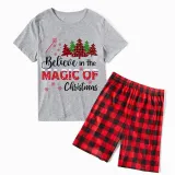 Christmas Matching Family Pajamas Believe Christmas Tree Short Pajamas Set