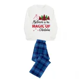 Christmas Matching Family Pajamas Believe Christmas Tree Blue Pajamas Set