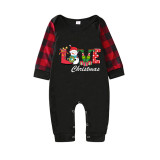 Christmas Matching Family Pajamas Love Snowman Christmas Black Reindeer Pants Pajamas Set