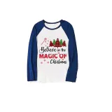 Christmas Matching Family Pajamas Believe Christmas Tree Blue Pajamas Set