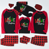 Christmas Matching Family Pajamas Love Christmas Trucks Black White Plaids Pajamas Set