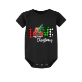 Christmas Matching Family Pajamas Love Christmas Trucks Black Pajamas Set