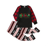 Christmas Matching Family Pajamas Believe String Light Black Reindeer Pants Pajamas Set