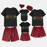 Christmas Matching Family Pajamas Believe String Light Black Pajamas Set