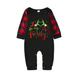 Christmas Matching Family Pajamas Snowflake Love My Family Black Pajamas Set