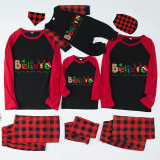 Christmas Matching Family Pajamas Believe Gingerbread Man Black White Plaids Pajamas Set