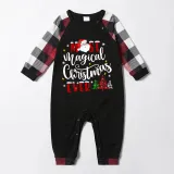Christmas Matching Family Pajamas Magical Christmas Tree Black White Plaids Pajamas Set