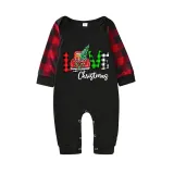 Christmas Matching Family Pajamas Love Christmas Trucks Black Pajamas Set