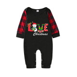 Christmas Matching Family Pajamas Love Snowman Christmas Black Pajamas Set