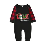 Christmas Matching Family Pajamas Love Snowman Christmas Black Pajamas Set