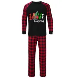 Christmas Matching Family Pajamas Love Christmas Trucks Black Pajamas Set