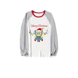 Christmas Matching Family Pajamas Cartoon Merry Christams Lights White Pajamas Set