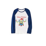 Christmas Matching Family Pajamas Cartoon Christmas Lights Blue Pajamas Set