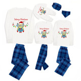 Christmas Matching Family Pajamas Cartoon Christmas Lights Blue Pajamas Set