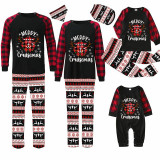 Christmas Matching Family Pajamas Merry Snowflakes Cruisemas Black Seamless Pajamas Set