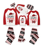 Christmas Matching Family Pajamas Snowflake Santa's Favourite HO Seamless Pajamas Set