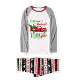 Christmas Matching Family Pajama Wonderful Time Christmas Tree Car Seamless Pajamas Set