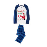Christmas Matching Family Pajamas Santa's Favourite HO Blue Pajamas Set