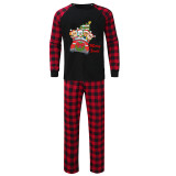 Christmas Matching Family Pajamas Cartoon Puppy Dog Christmas Car Black Red Pajamas Set