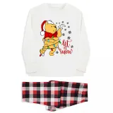 Christmas Matching Family Pajamas Cartoon Let it Snow Teddy Bear White Pajamas Set