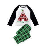 Christmas Matching Family Pajama Christmas With My Tribe Green Pajamas Set