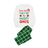 Christmas Matching Family Pajamas Dear Santa They Are The Naughty Ones Green Pajamas Set