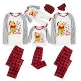 Christmas Matching Family Pajamas Cartoon Let it Snow Teddy Bear White Pajamas Set
