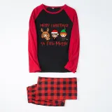 Christmas Matching Family Pajamas Cartoon Merry Christmas Ya Filthy Muggle Black and Red Pajamas Set