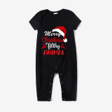 Christmas Matching Family Pajama Merry Christmas Hat Ya Filthy Animal Black Seamless Pajamas Set