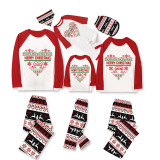 Christmas Matching Family Pajamas Family Seamless Heart Black Pajamas Set