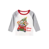 Christmas Matching Family Pajamas Cartoon Puppy Dog Christmas Car White Pajamas Set