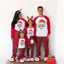Christmas Matching Family Pajamas Cartoon Christams Hat White Pajamas Set