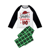 Christmas Matching Family Pajamas Snowflake Santa's Favourite HO Green Pajamas Set