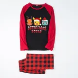 Christmas Matching Family Pajamas Cartoon Squad Black Red Pajamas Set
