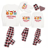 Christmas Matching Family Pajamas Cartoon Squad White Pajamas Set
