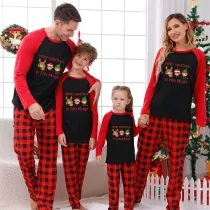 Christmas Matching Family Pajamas Cartoon Merry Christmas Ya Filthy Muggle Black and Red Pajamas Set