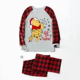 Christmas Matching Family Pajamas Cartoon Let it Snow Teddy Bear Green Pajamas Set