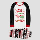 Christmas Matching Family Pajamas Santa Please Stop Here We Have Cookies Seamless Pajamas Set