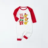 Christmas Matching Family Pajamas Cartoon HO HO HO White Pajamas Set