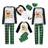 Christmas Matching Family Pajamas Cartoon Let it Snow Teddy Bear Green Pajamas Set