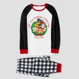 Christmas Matching Family Pajamas Cartoon Christmas Wreath Puppy Dog Green Pajamas Set