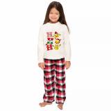 Christmas Matching Family Pajamas Cartoon HO HO HO White Pajamas Set