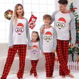 Christmas Matching Family Pajamas Cartoon Christams Hat White Pajamas Set