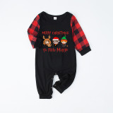 Christmas Matching Family Pajamas Cartoon Merry Christmas Ya Filthy Muggle Black and Red Pajamas Set