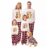 Christmas Matching Family Pajamas Cartoon HO HO HO White Pajamas Set